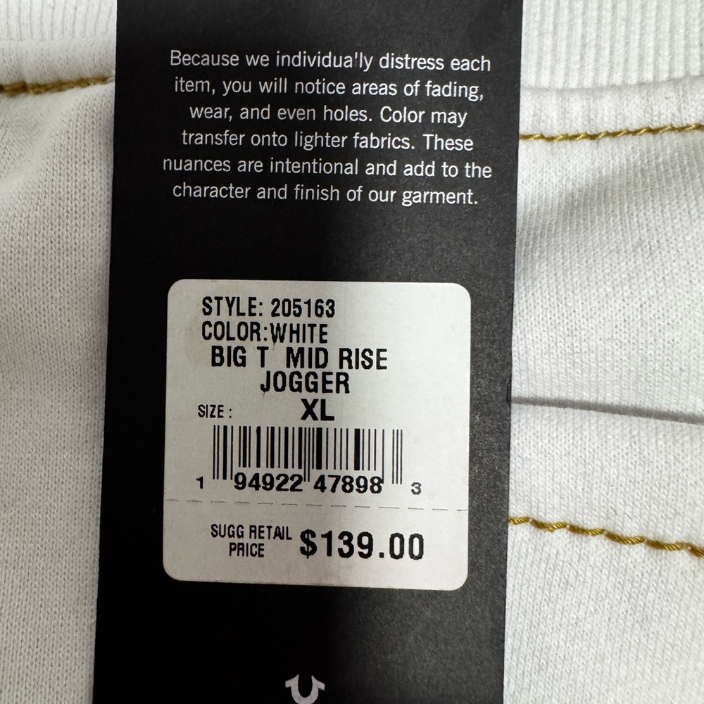 White Mid Rise Jogger Pants